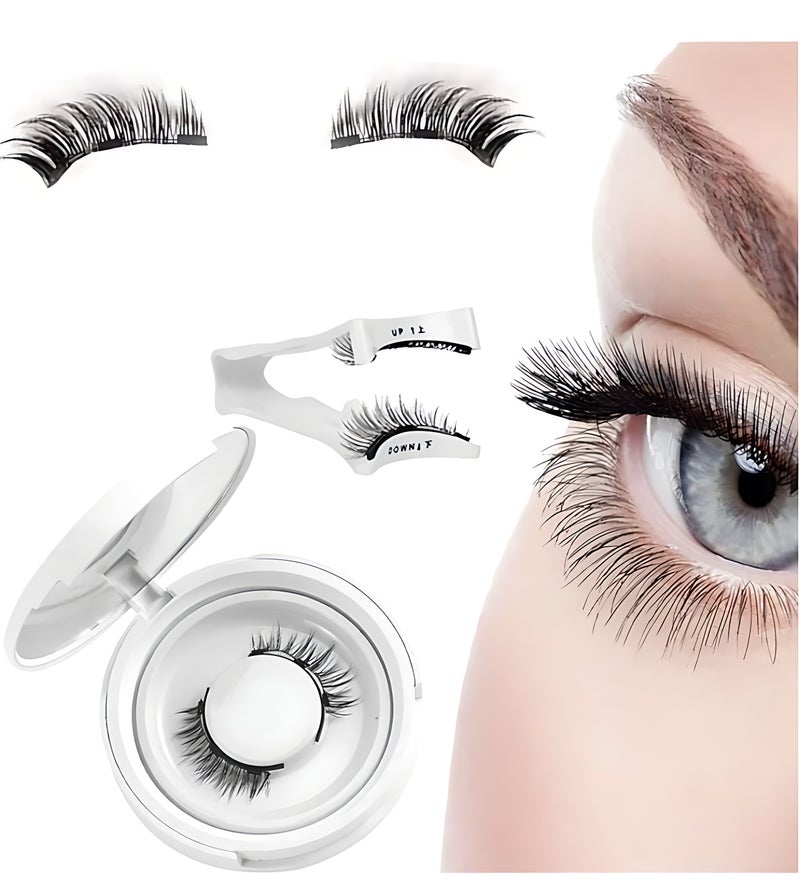 زوج واحد من الرموش المغناطيسية، رموش صناعية قابلة لإعادة الاستخدام، رموش مغناطيسية ذات مظهر طبيعي على شكل عين قطة مع أداة تطبيق، لا حاجة للصمغ، مجموعة رموش صناعية، سهلة الارتداء والإزالة في عيد الهالوين - Image 1